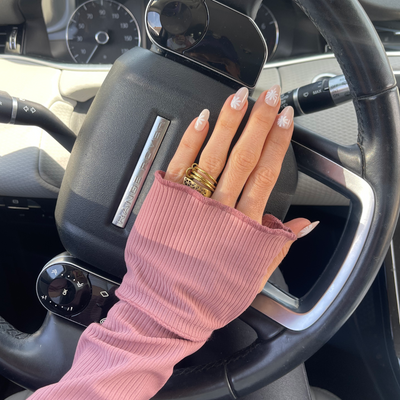 Rosé All Day - UPF 50+ Driving Gloves, Sun Sleeves (Covered Palm)