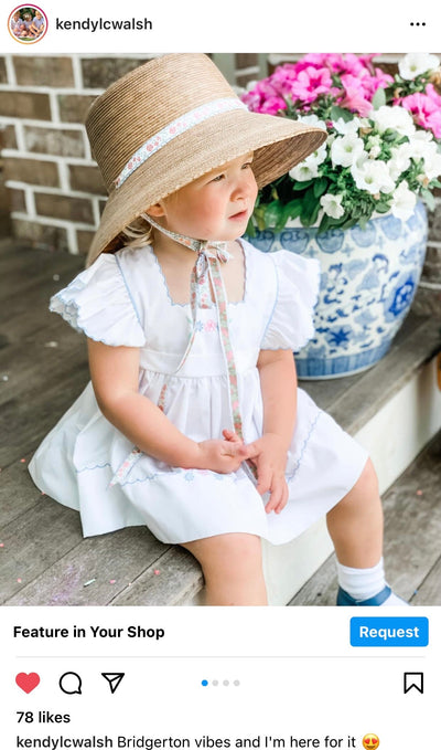 Palmetto Girl’s Hat - Red Ric-Rac Ribbon