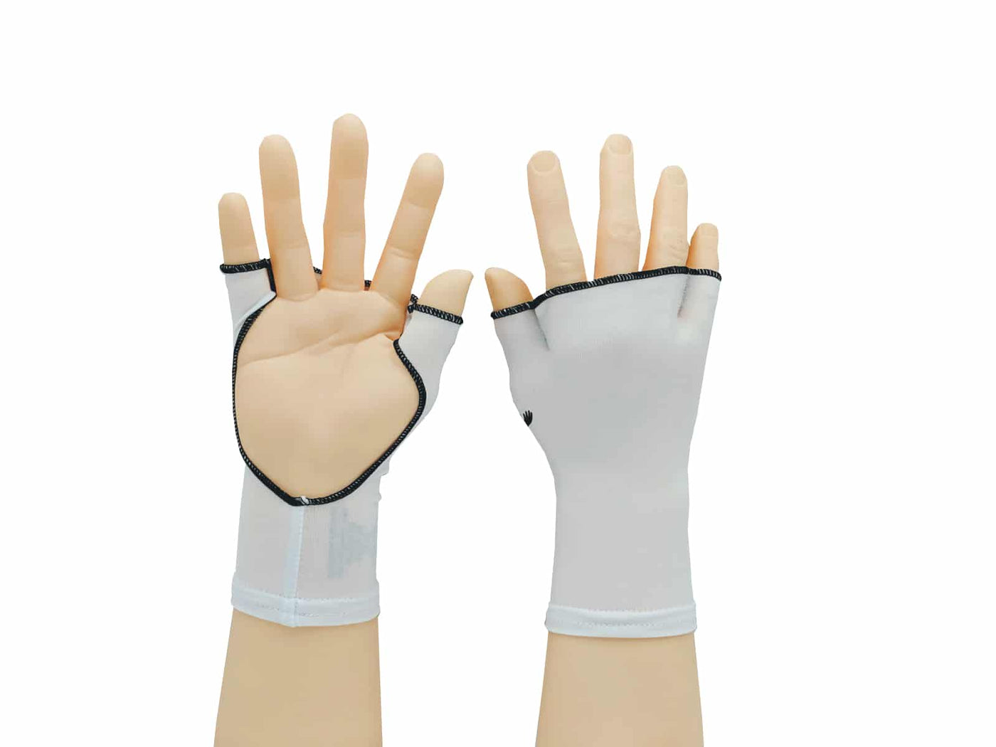 Sun Gloves – White with Black Edging